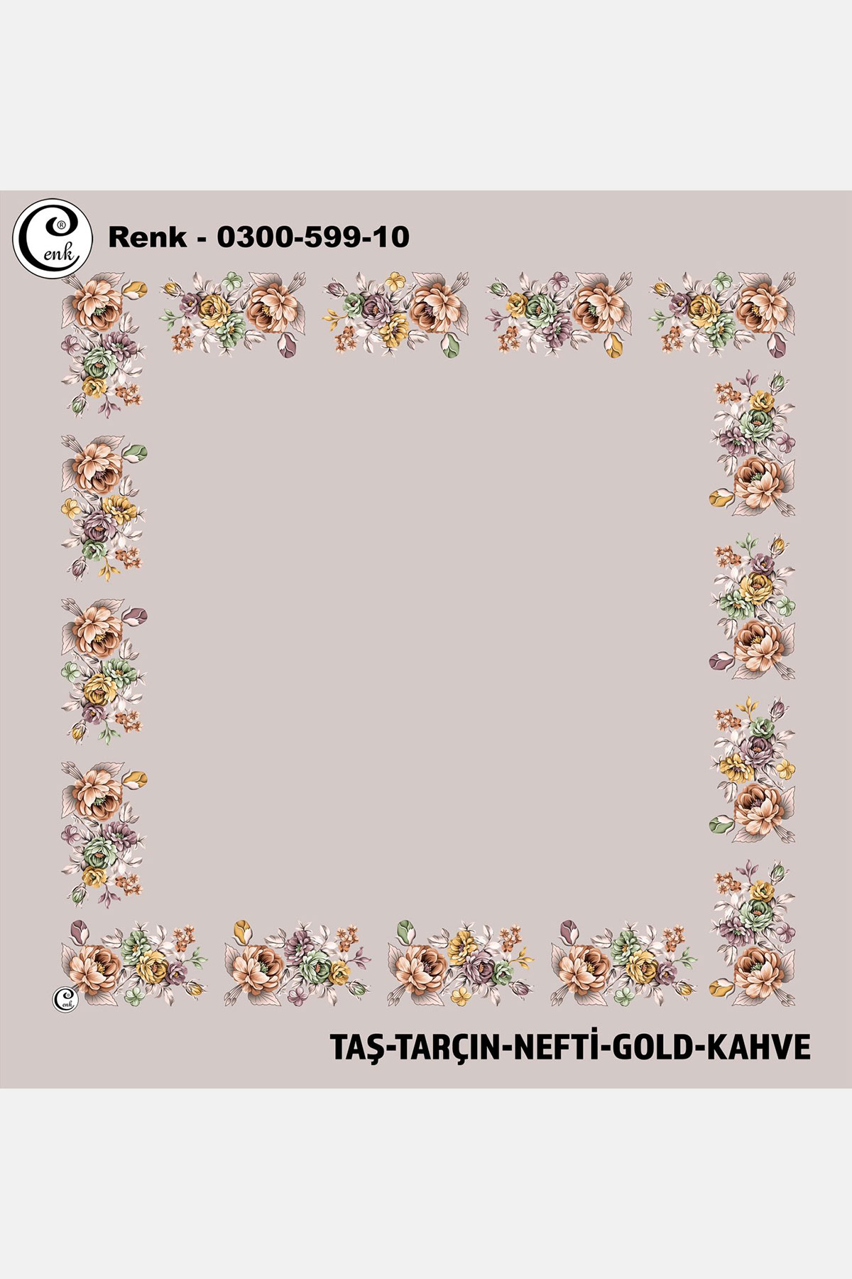 Cenk Kadın İçi Boş Yazma Baskılı İthal Desen 599 100x100cm - Thumbnail