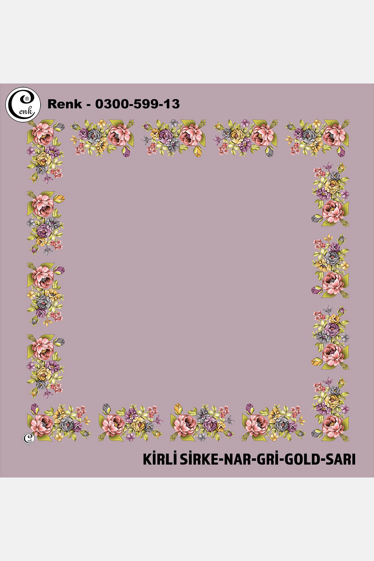 Cenk Kadın İçi Boş Yazma Baskılı İthal Desen 599 100x100cm - Thumbnail