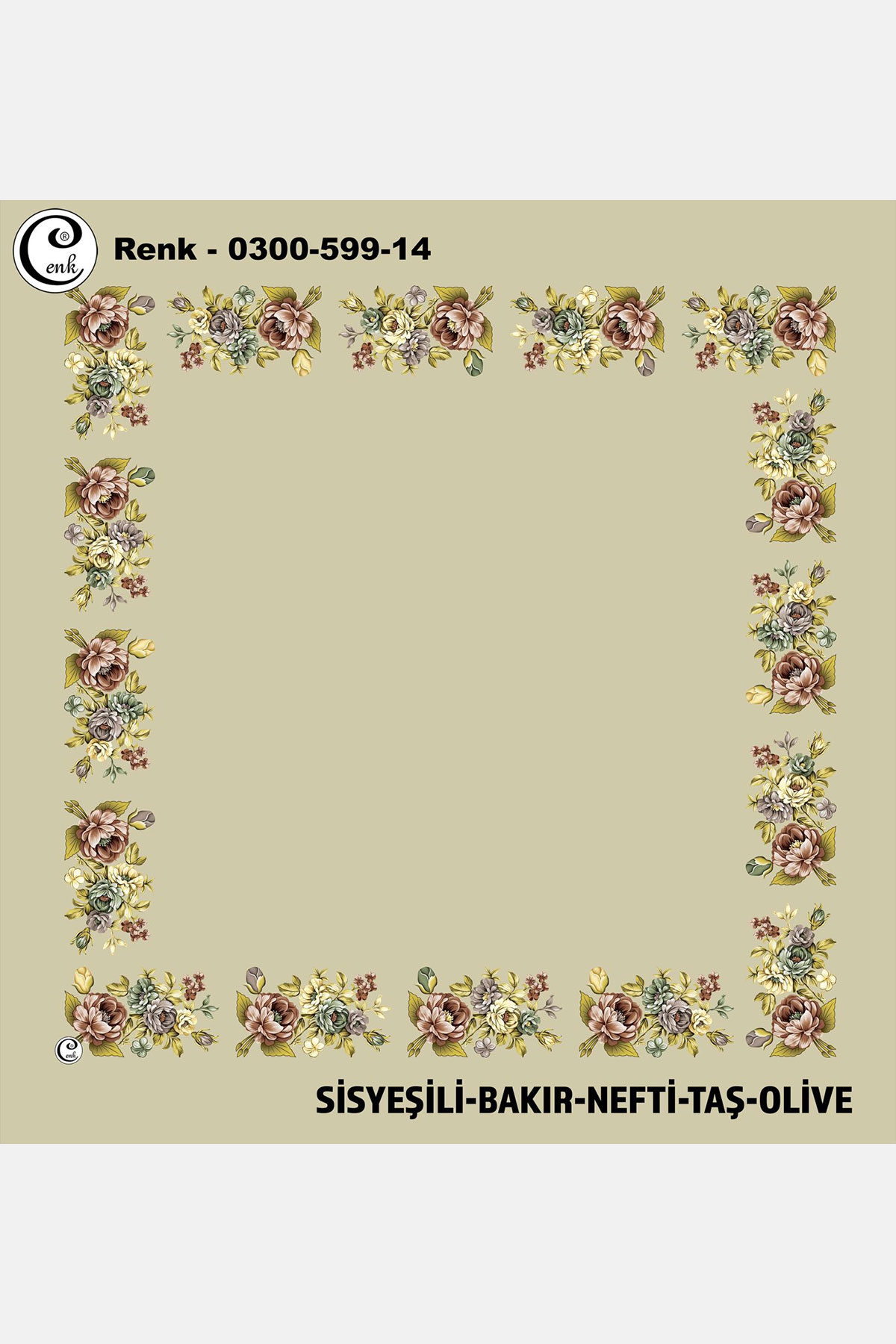 Cenk Kadın İçi Boş Yazma Baskılı İthal Desen 599 100x100cm - Thumbnail