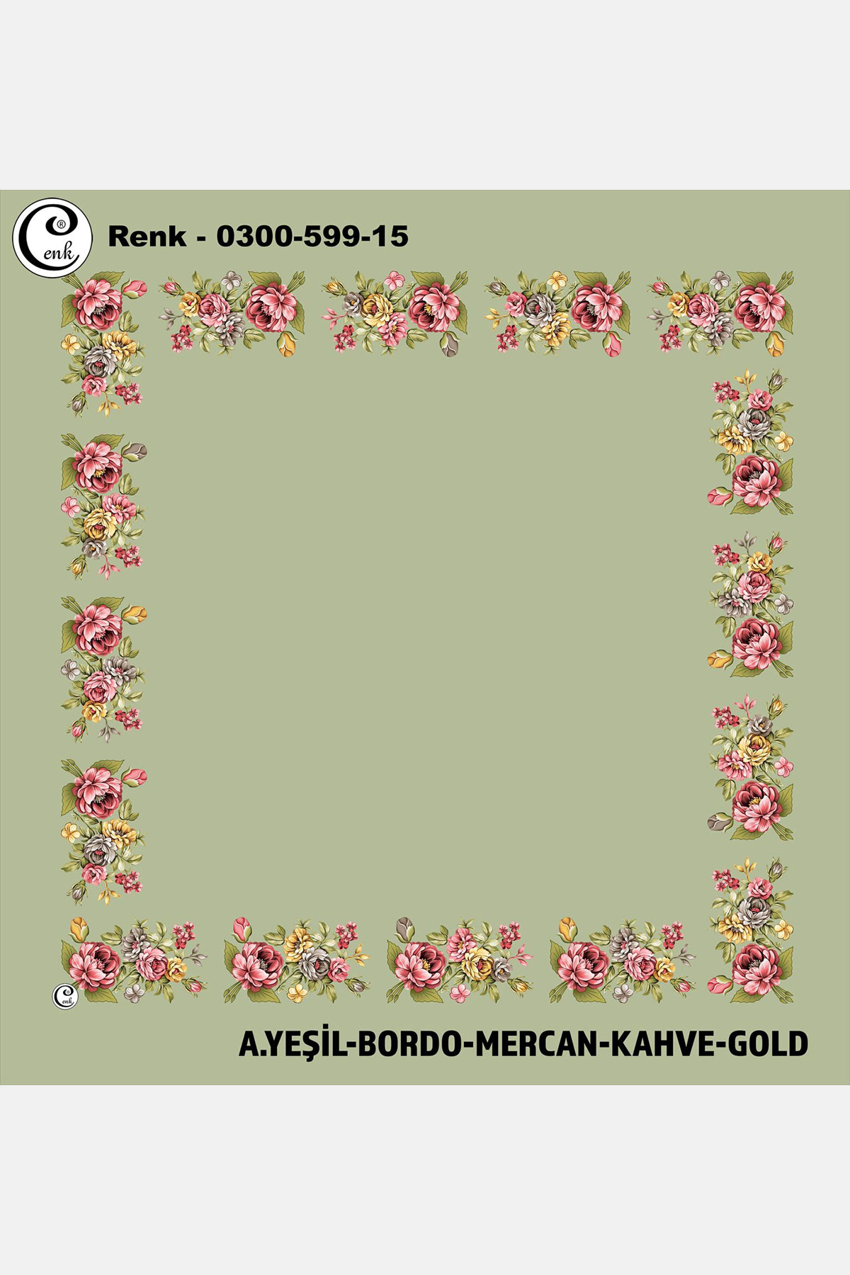 Cenk Kadın İçi Boş Yazma Baskılı İthal Desen 599 100x100cm - Thumbnail