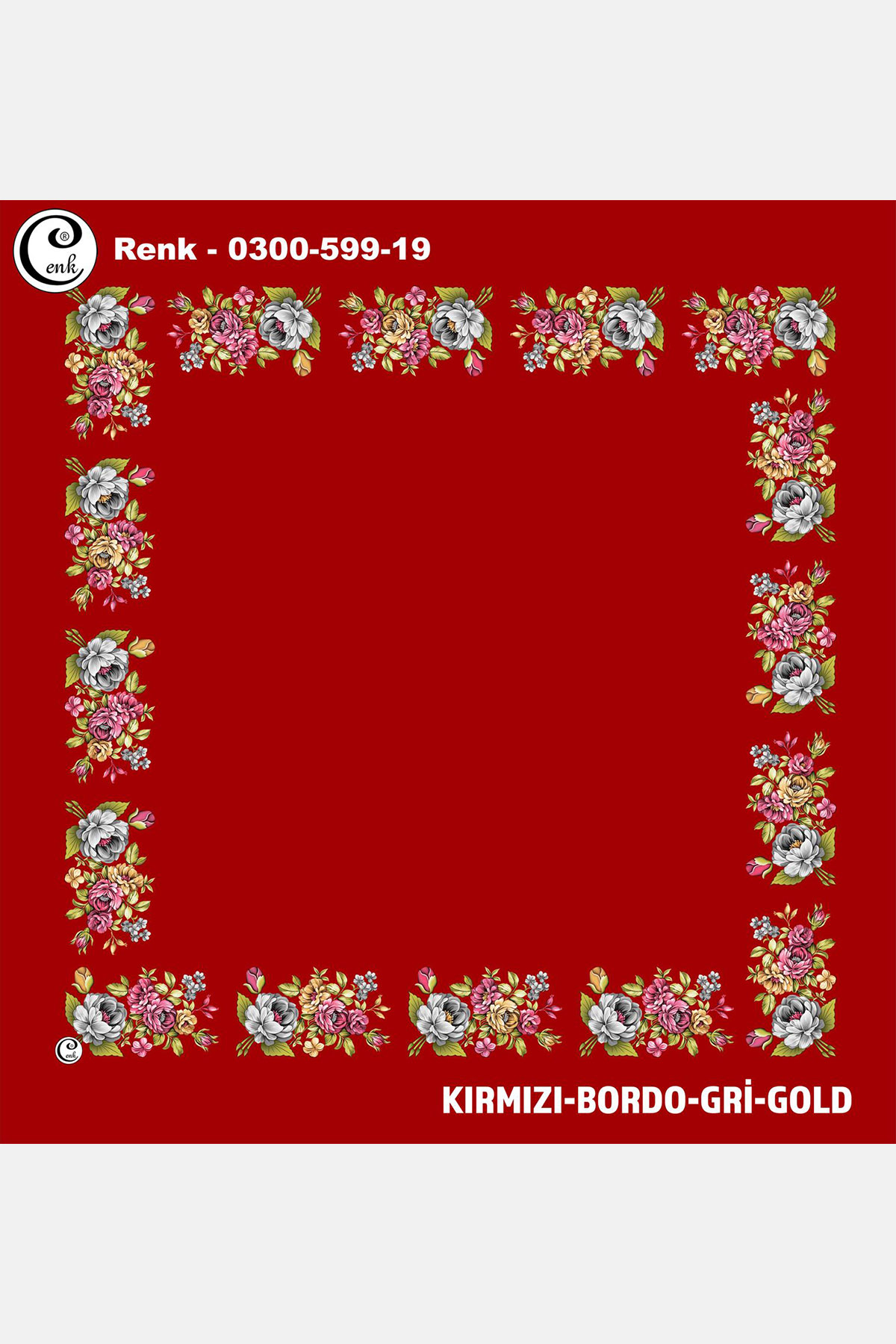 Cenk Kadın İçi Boş Yazma Baskılı İthal Desen 599 100x100cm - Thumbnail