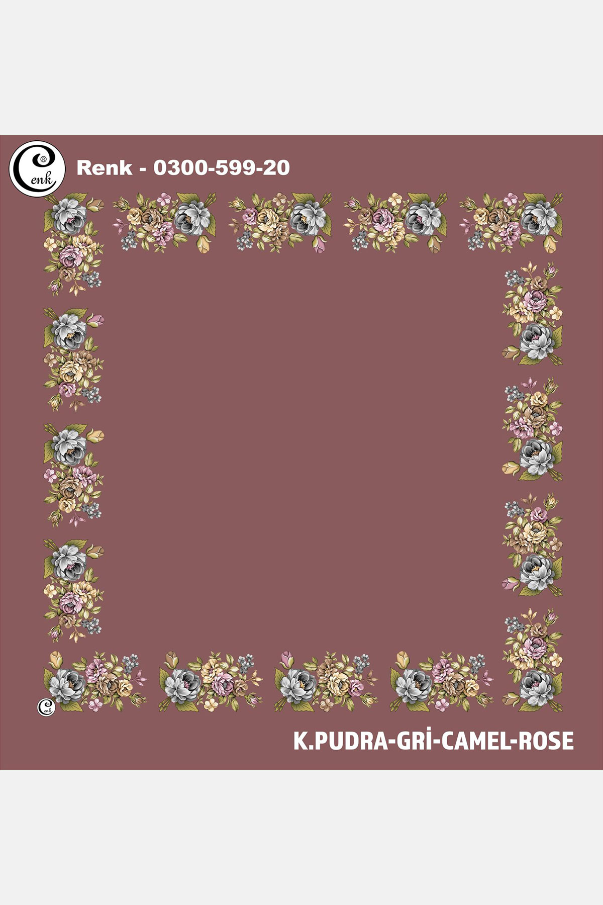 Cenk Kadın İçi Boş Yazma Baskılı İthal Desen 599 100x100cm - Thumbnail