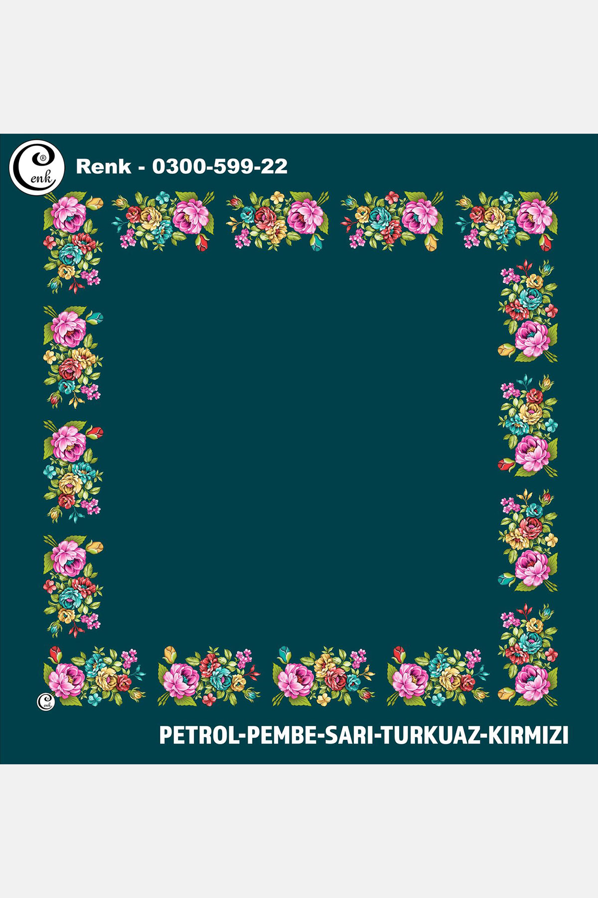 Cenk Kadın İçi Boş Yazma Baskılı İthal Desen 599 100x100cm - Thumbnail