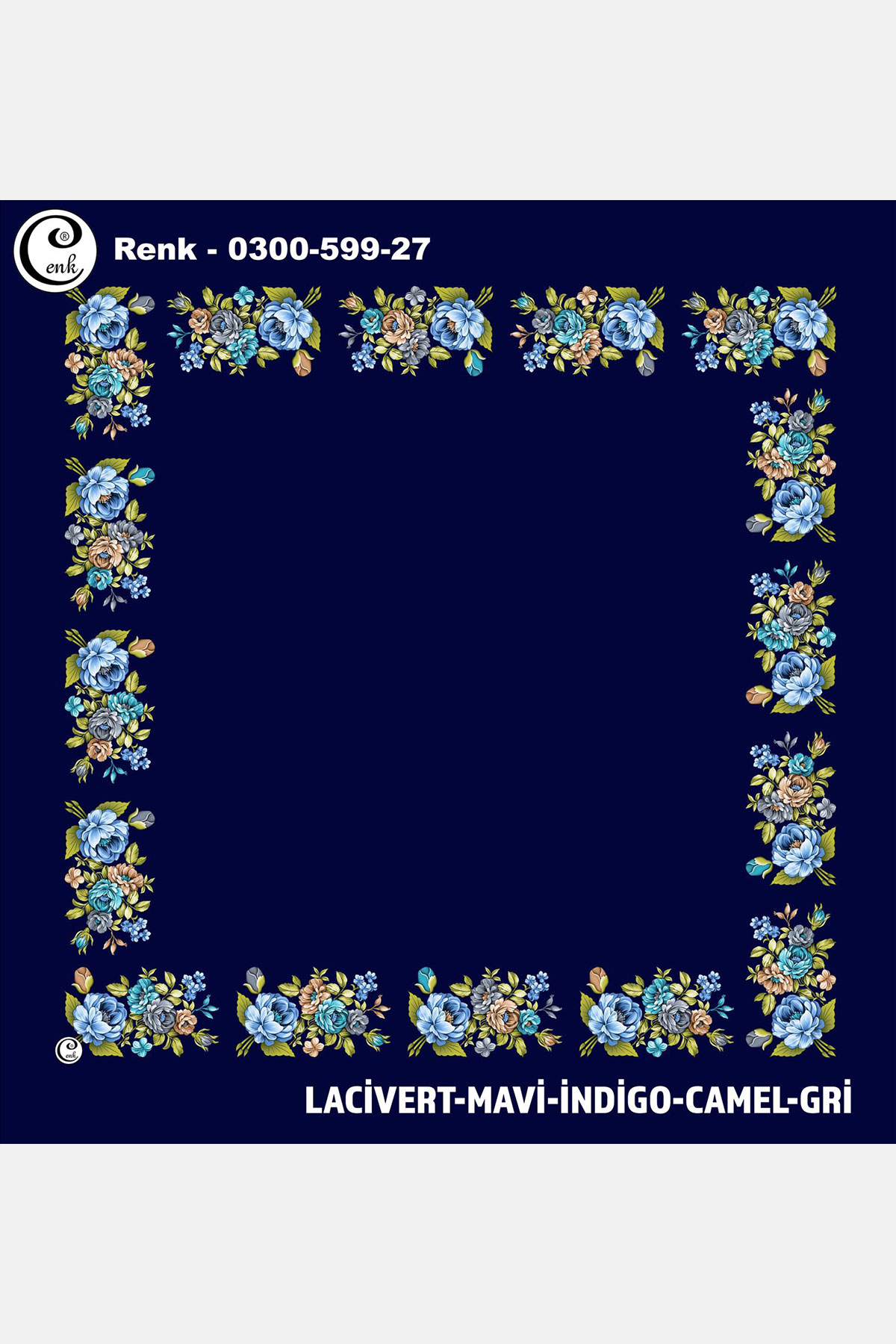 Cenk Kadın İçi Boş Yazma Baskılı İthal Desen 599 100x100cm - Thumbnail