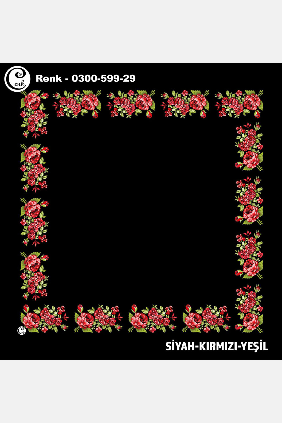 Cenk Kadın İçi Boş Yazma Baskılı İthal Desen 599 100x100cm - Thumbnail