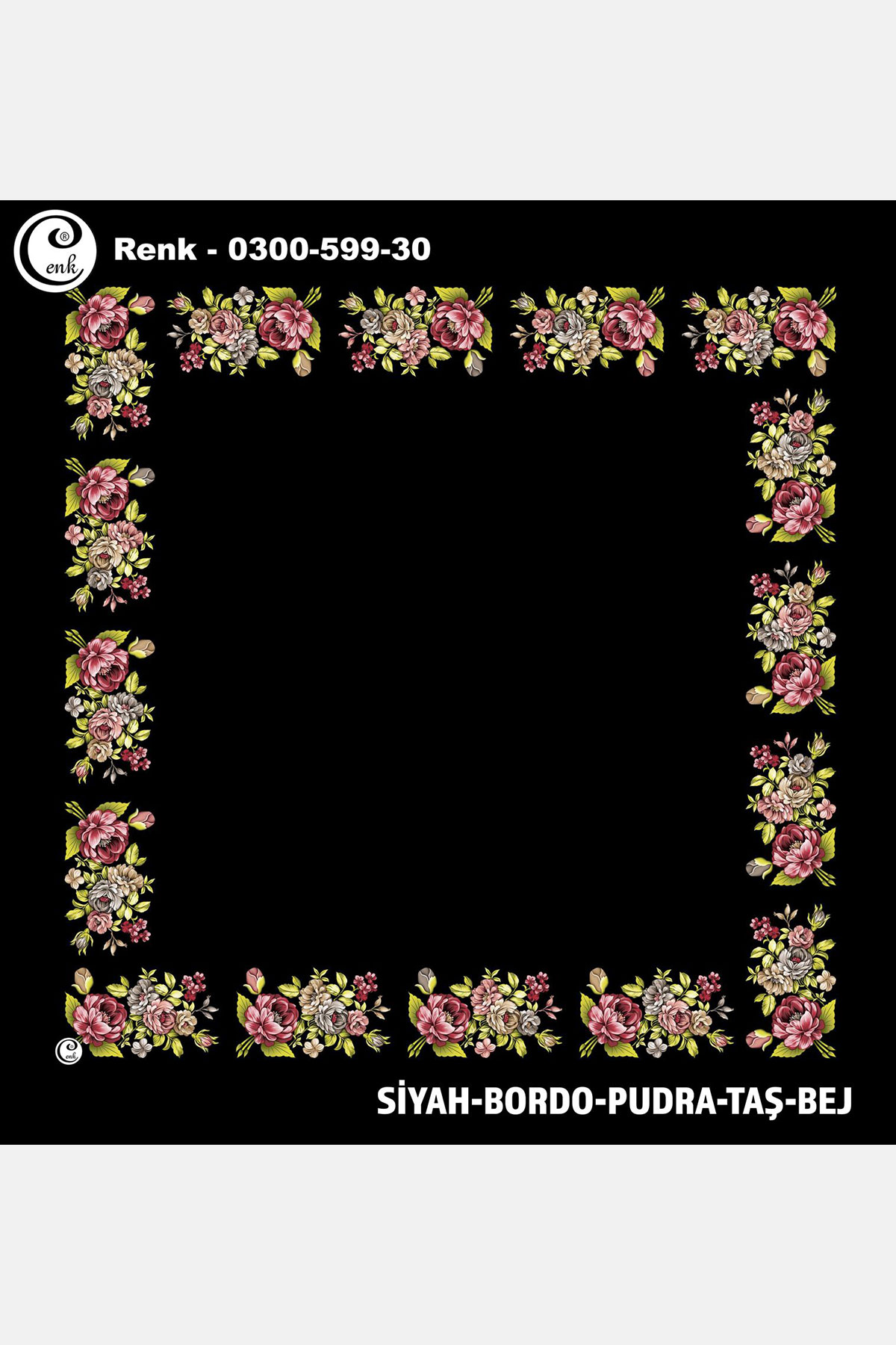 Cenk Kadın İçi Boş Yazma Baskılı İthal Desen 599 100x100cm - Thumbnail