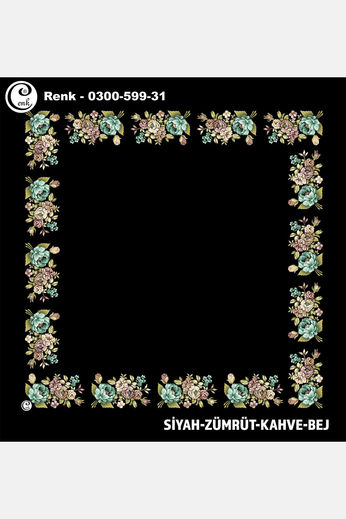 Cenk Kadın İçi Boş Yazma Baskılı İthal Desen 599 100x100cm - Thumbnail