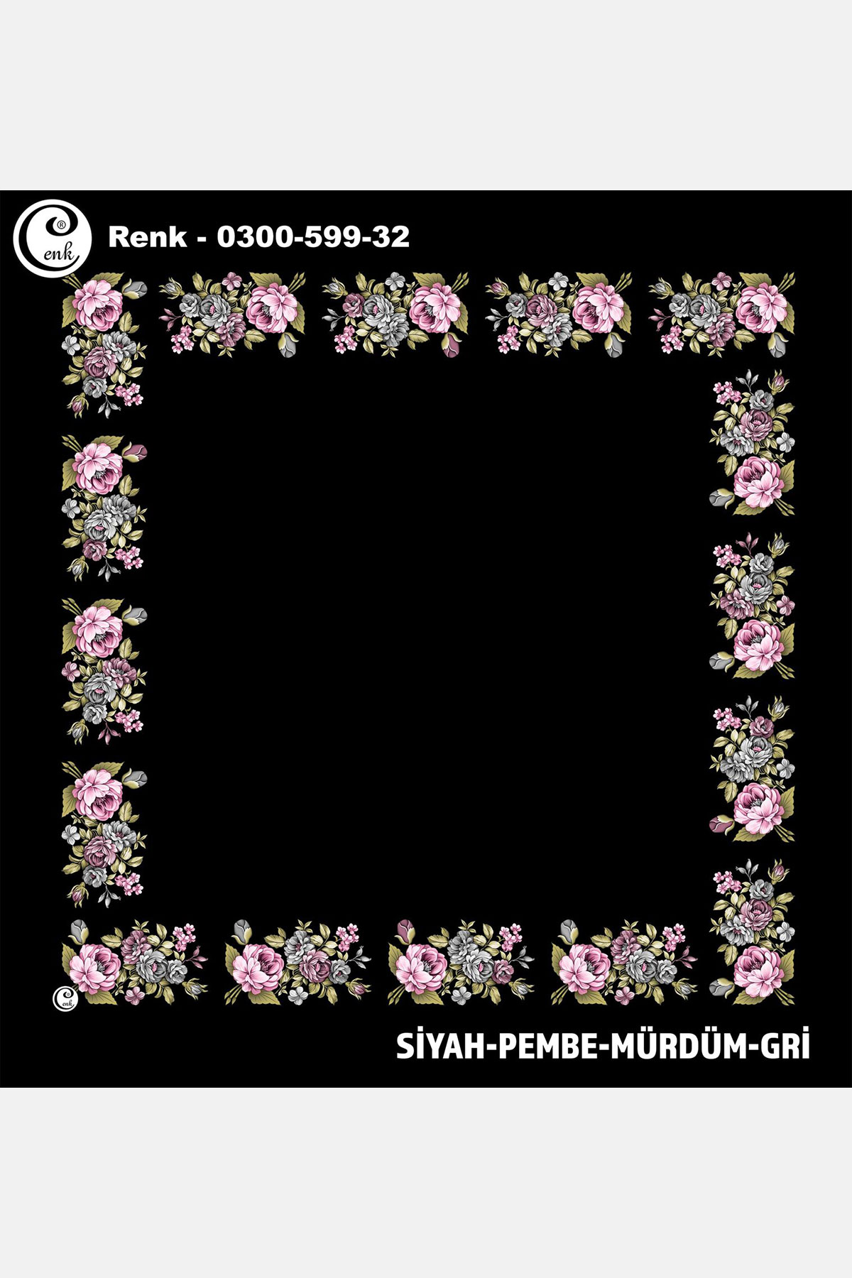 Cenk Kadın İçi Boş Yazma Baskılı İthal Desen 599 100x100cm - Thumbnail