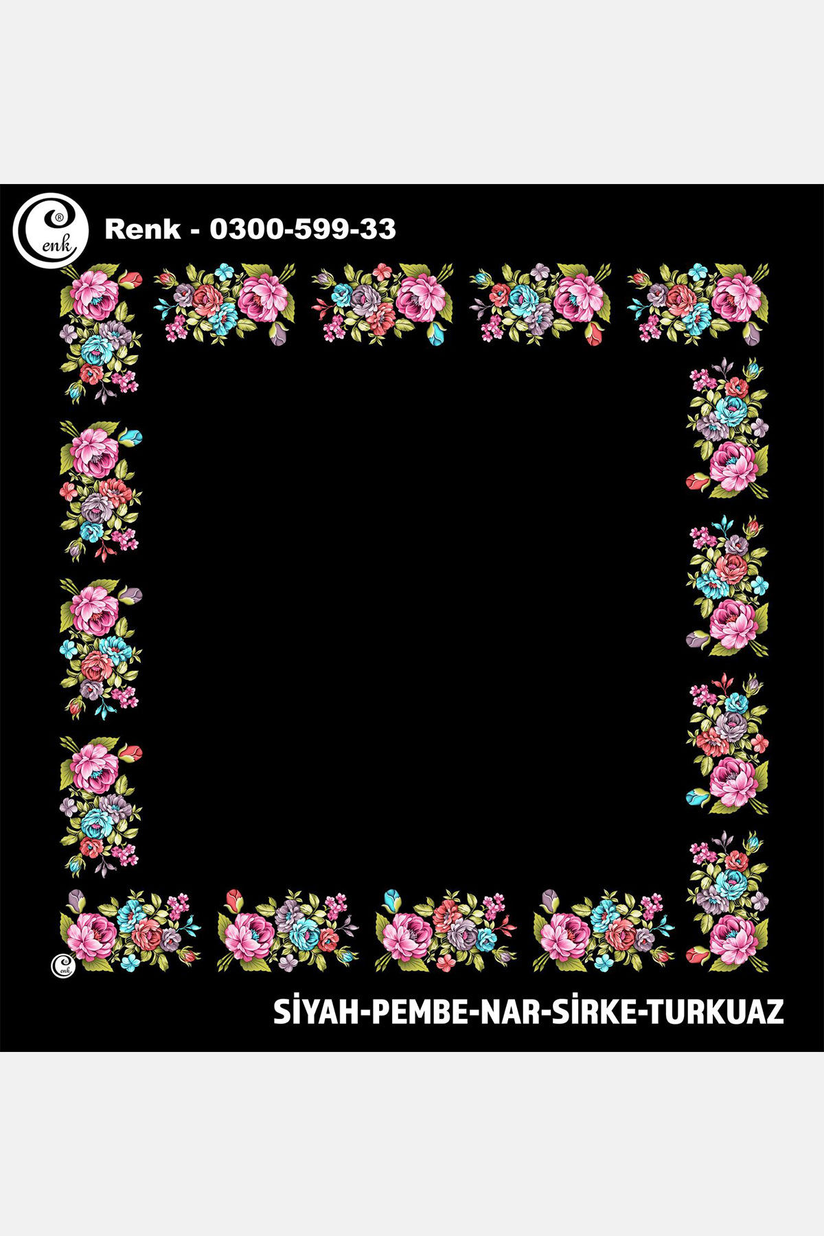 Cenk Kadın İçi Boş Yazma Baskılı İthal Desen 599 100x100cm - Thumbnail