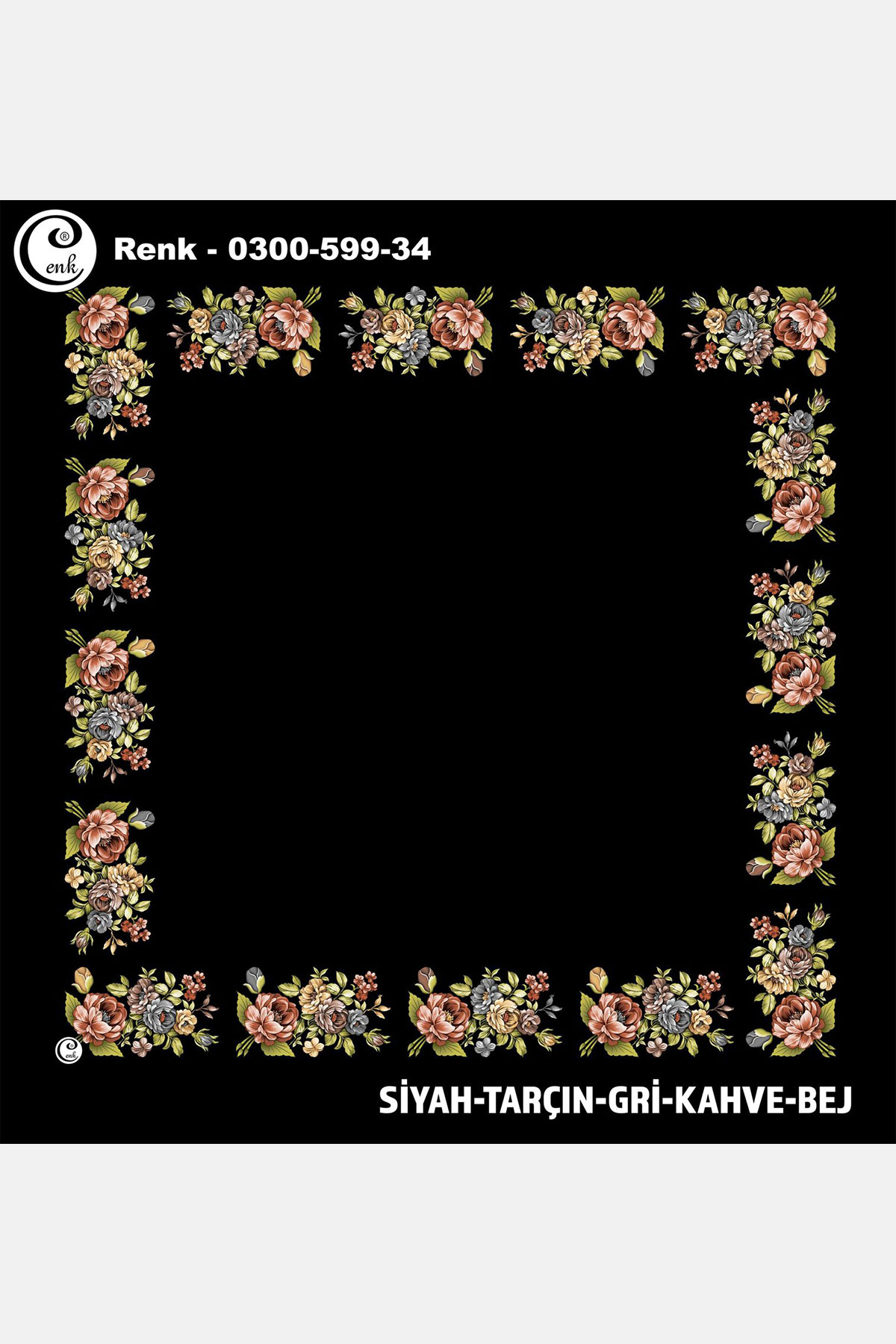 Cenk Kadın İçi Boş Yazma Baskılı İthal Desen 599 100x100cm - Thumbnail