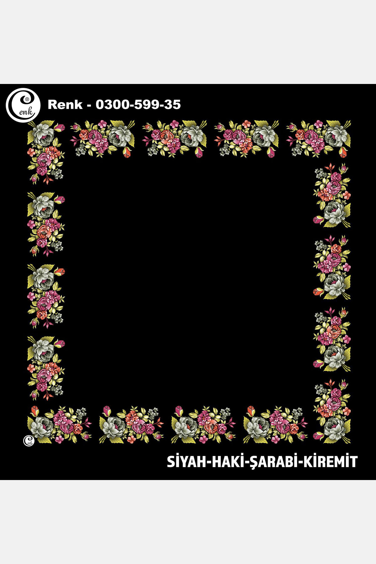 Cenk Kadın İçi Boş Yazma Baskılı İthal Desen 599 100x100cm - Thumbnail