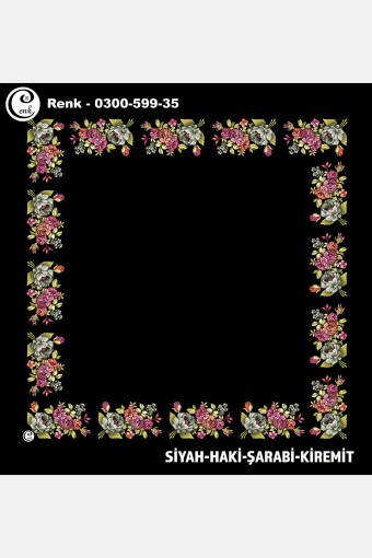 CENK YAZMA - Cenk Kadın İçi Boş Yazma Baskılı İthal Desen 599 100x100cm (1)