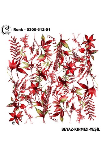 CENK YAZMA - Cenk Kadın Yazma Baskılı İthal Desen 612 100x100cm