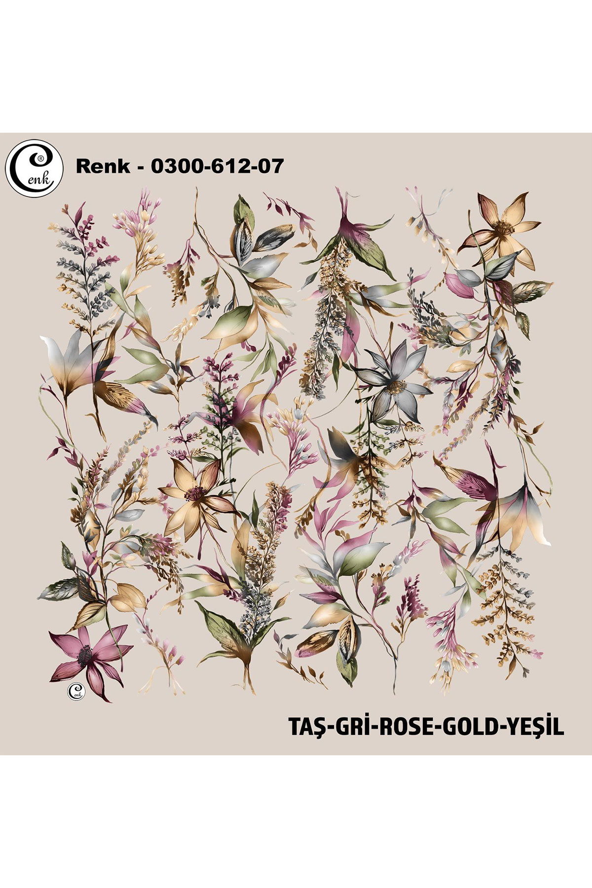 Cenk Kadın Yazma Baskılı İthal Desen 612 100x100cm - Thumbnail