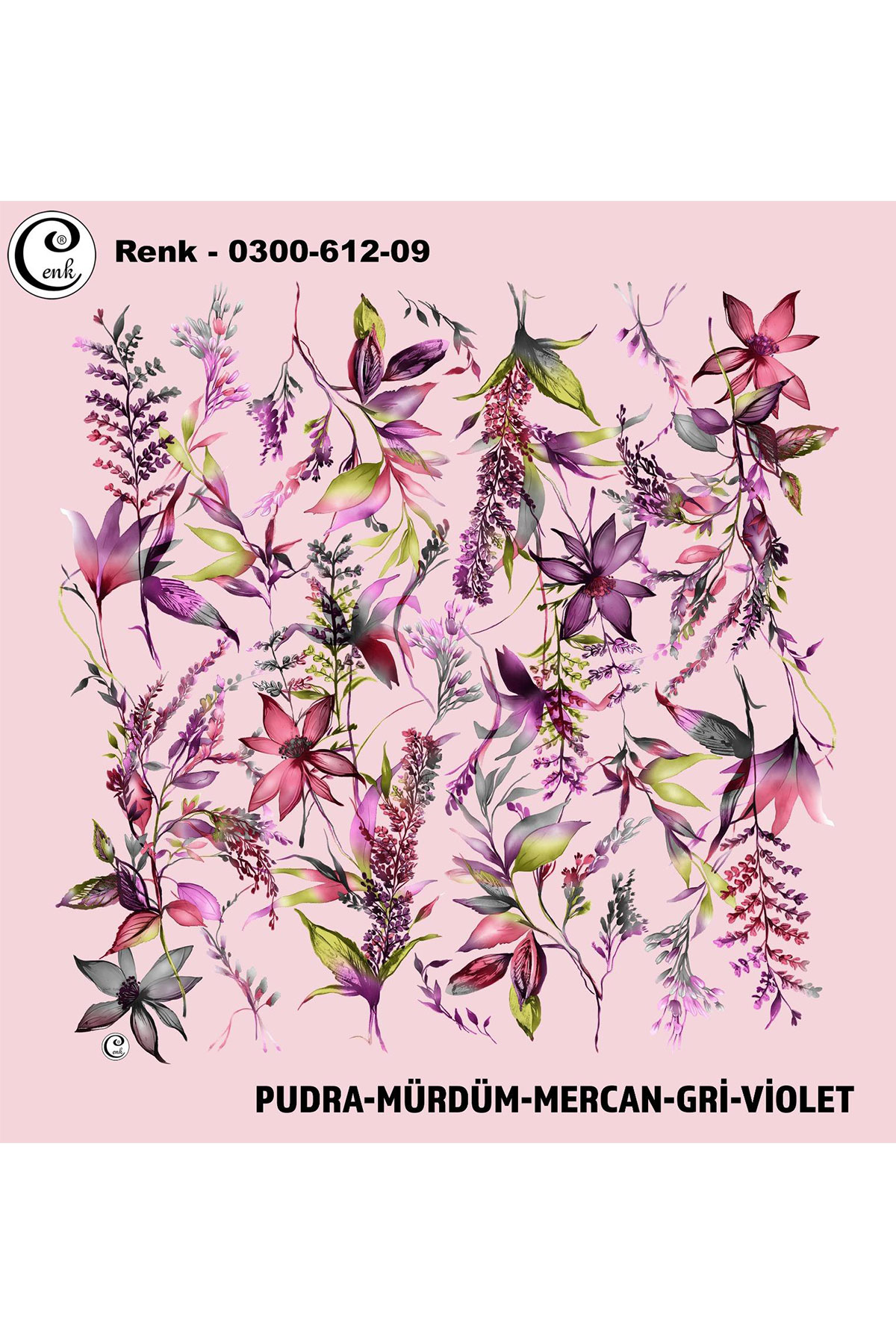 Cenk Kadın Yazma Baskılı İthal Desen 612 100x100cm - Thumbnail