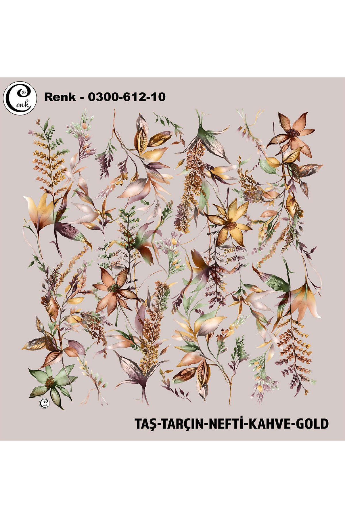 Cenk Kadın Yazma Baskılı İthal Desen 612 100x100cm - Thumbnail