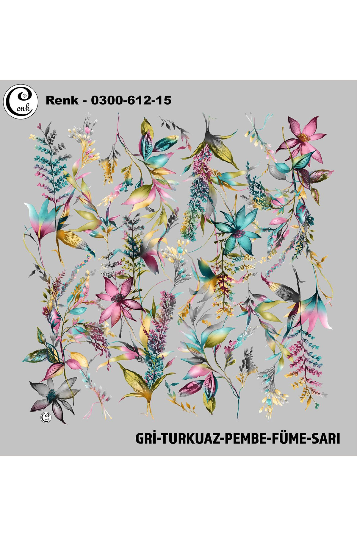 Cenk Kadın Yazma Baskılı İthal Desen 612 100x100cm - Thumbnail