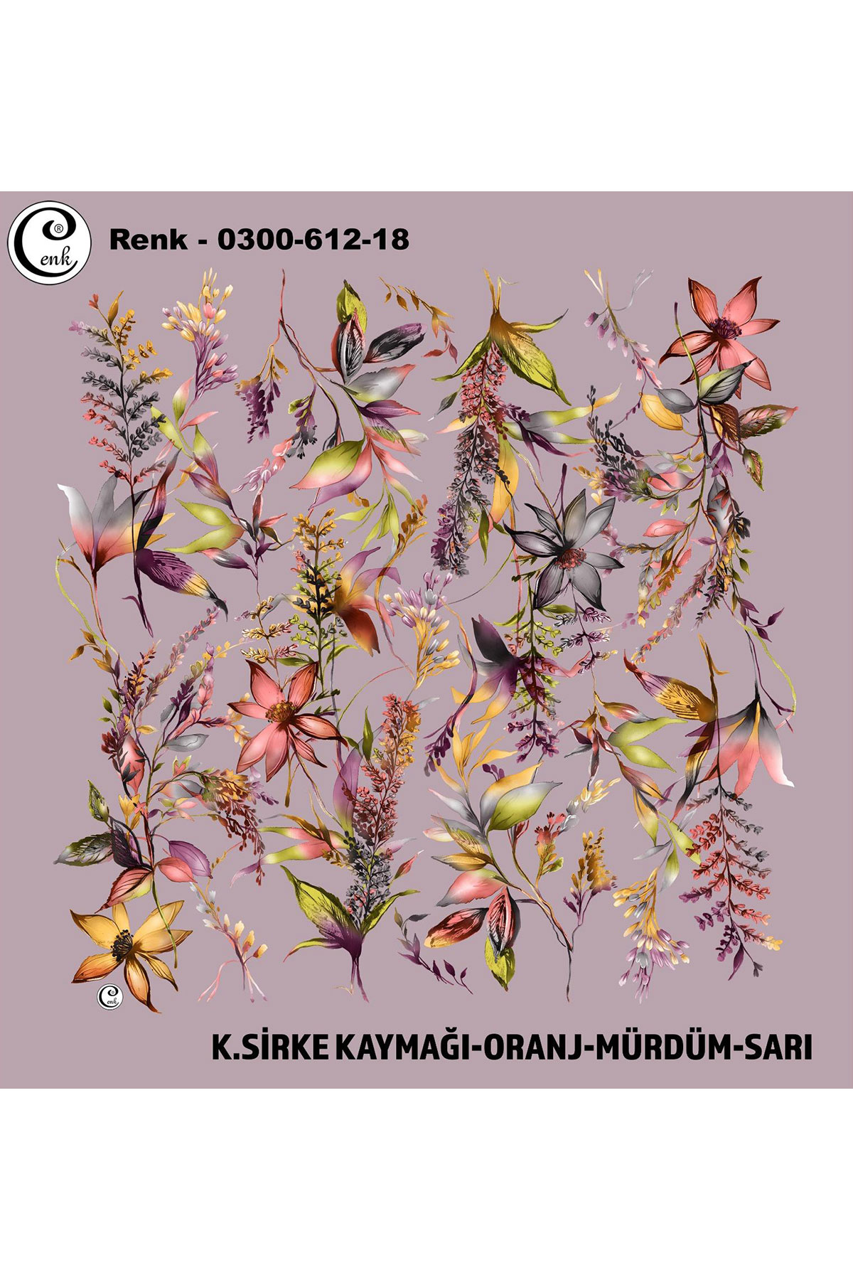 Cenk Kadın Yazma Baskılı İthal Desen 612 100x100cm - Thumbnail