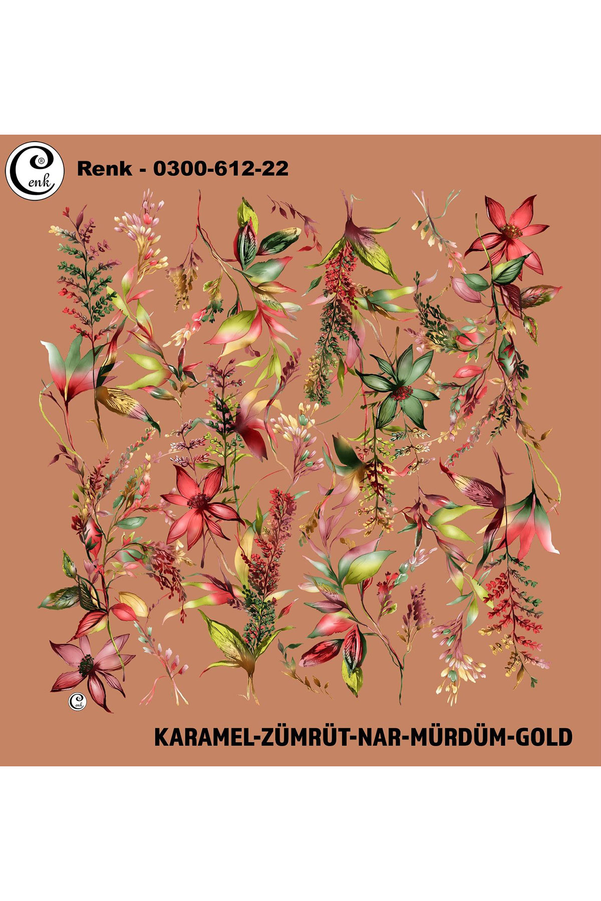 Cenk Kadın Yazma Baskılı İthal Desen 612 100x100cm - Thumbnail