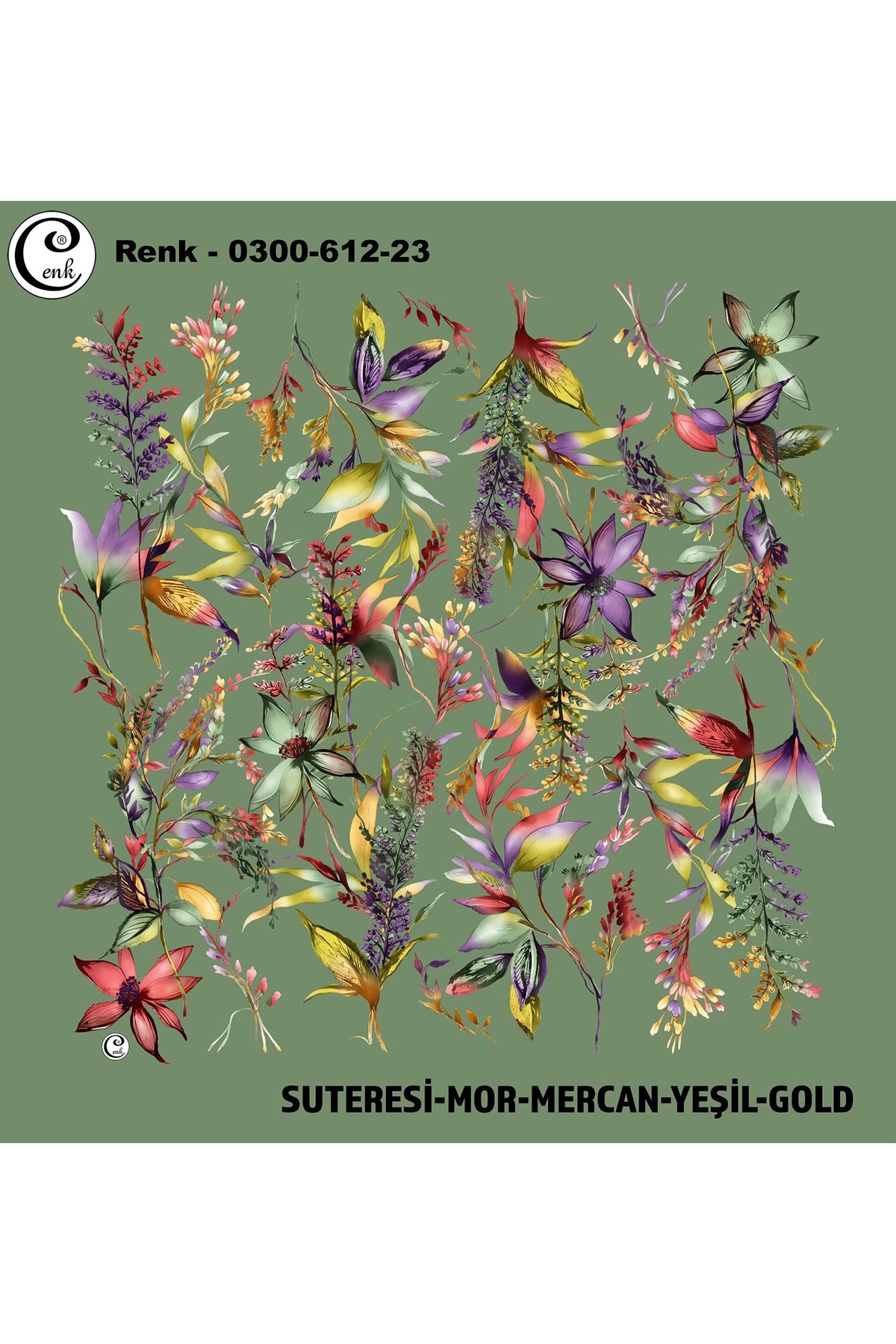 Cenk Kadın Yazma Baskılı İthal Desen 612 100x100cm - Thumbnail