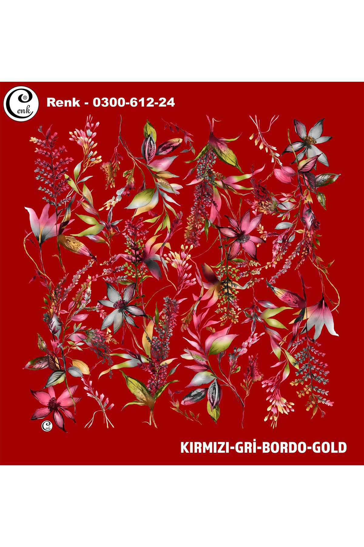 Cenk Kadın Yazma Baskılı İthal Desen 612 100x100cm - Thumbnail