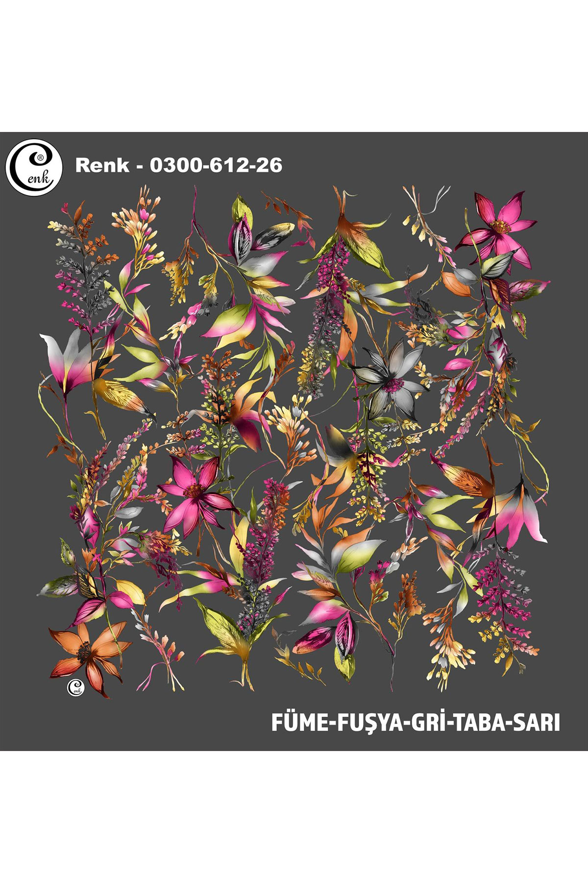 Cenk Kadın Yazma Baskılı İthal Desen 612 100x100cm - Thumbnail