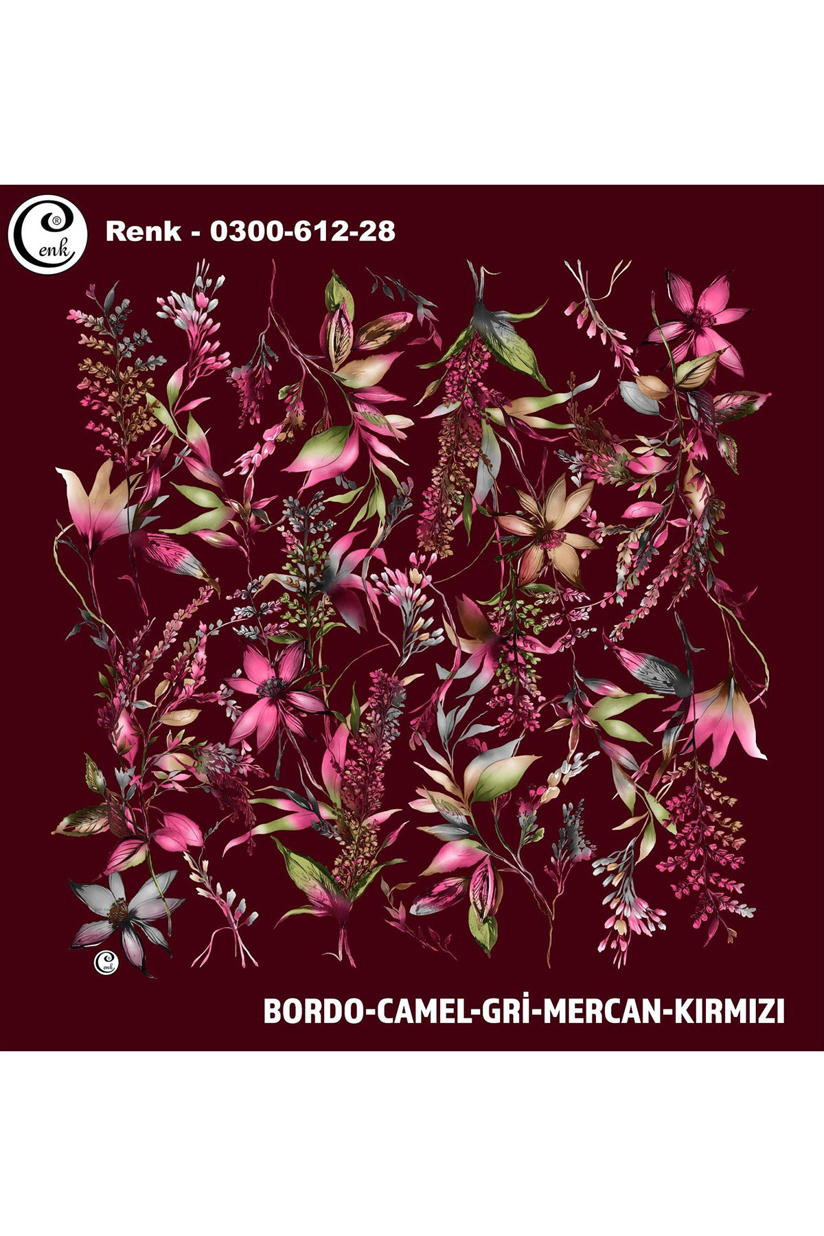 Cenk Kadın Yazma Baskılı İthal Desen 612 100x100cm - Thumbnail