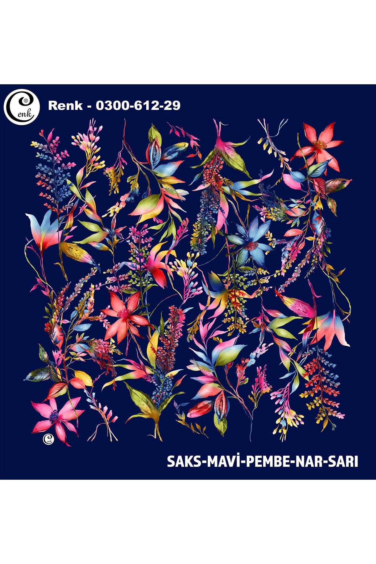 Cenk Kadın Yazma Baskılı İthal Desen 612 100x100cm - Thumbnail