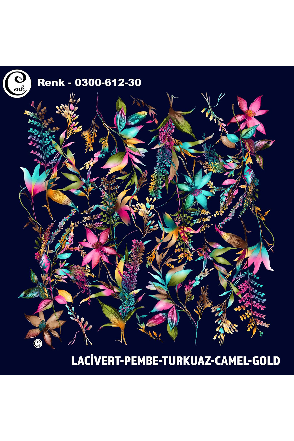 Cenk Kadın Yazma Baskılı İthal Desen 612 100x100cm - Thumbnail