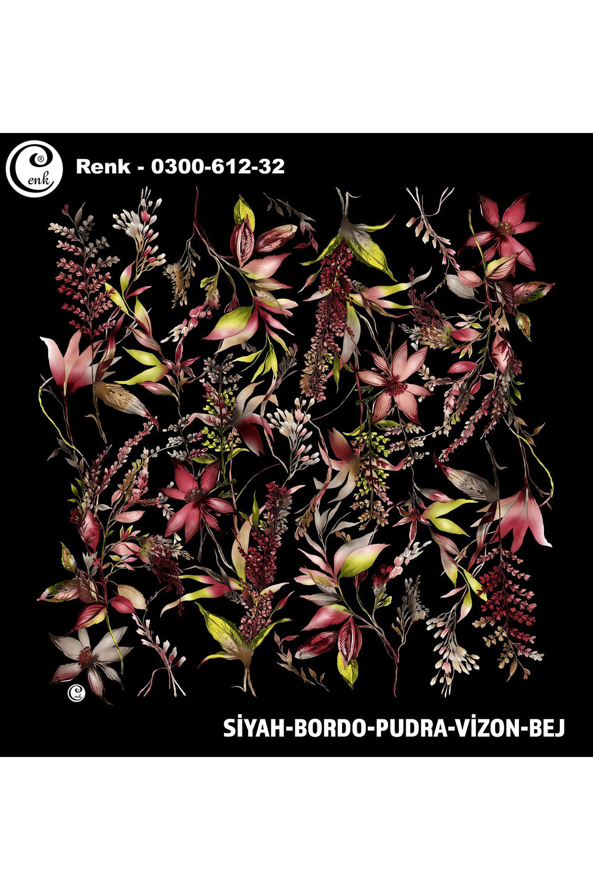 Cenk Kadın Yazma Baskılı İthal Desen 612 100x100cm - Thumbnail