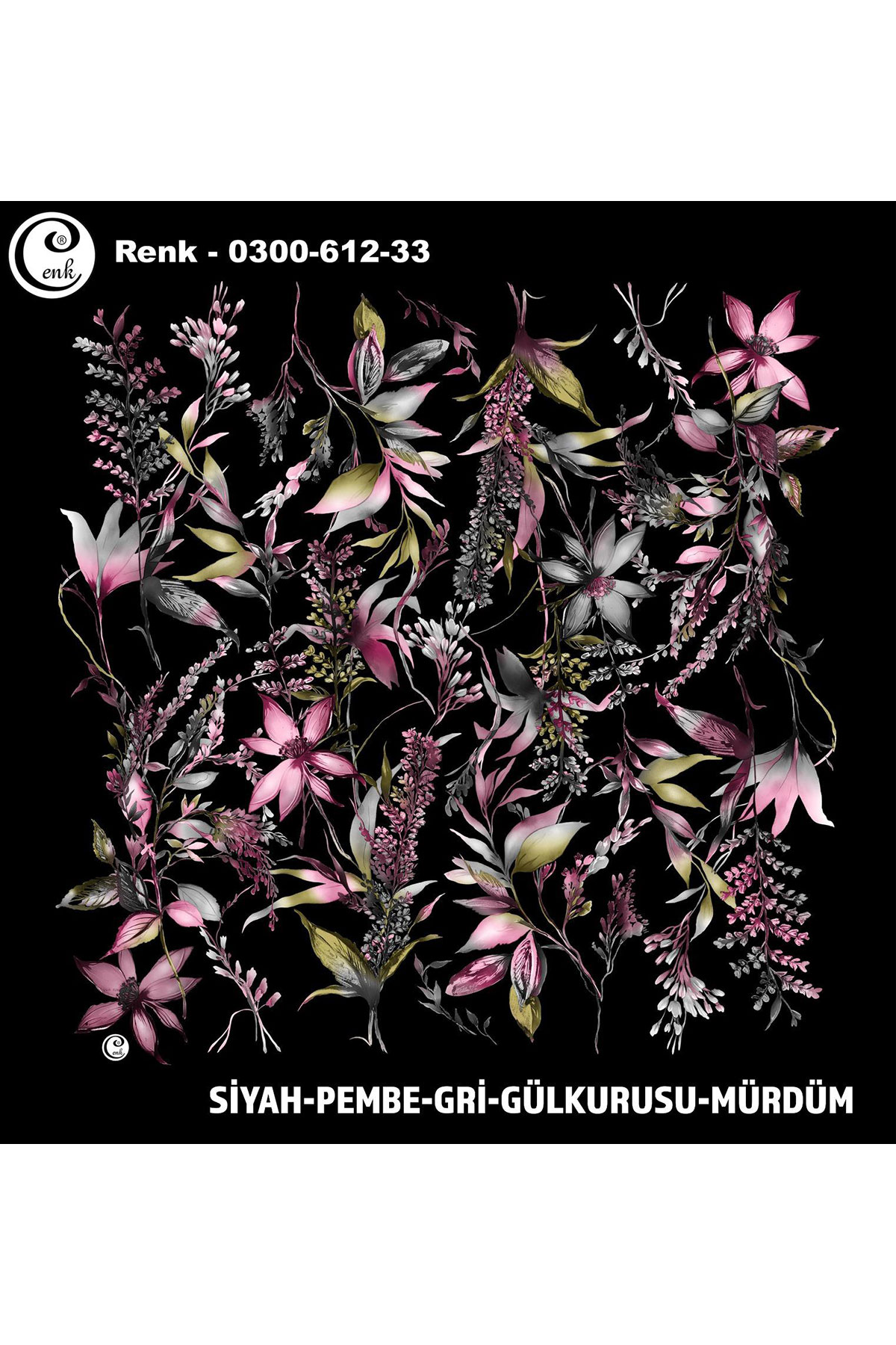 Cenk Kadın Yazma Baskılı İthal Desen 612 100x100cm - Thumbnail