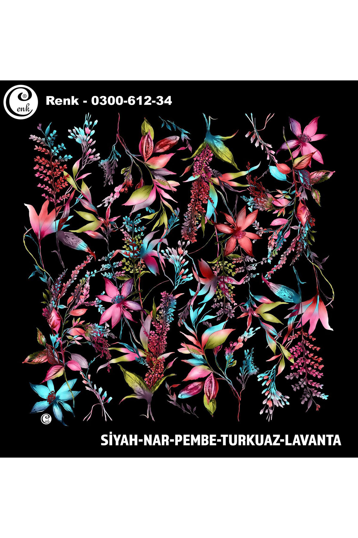 Cenk Kadın Yazma Baskılı İthal Desen 612 100x100cm - Thumbnail