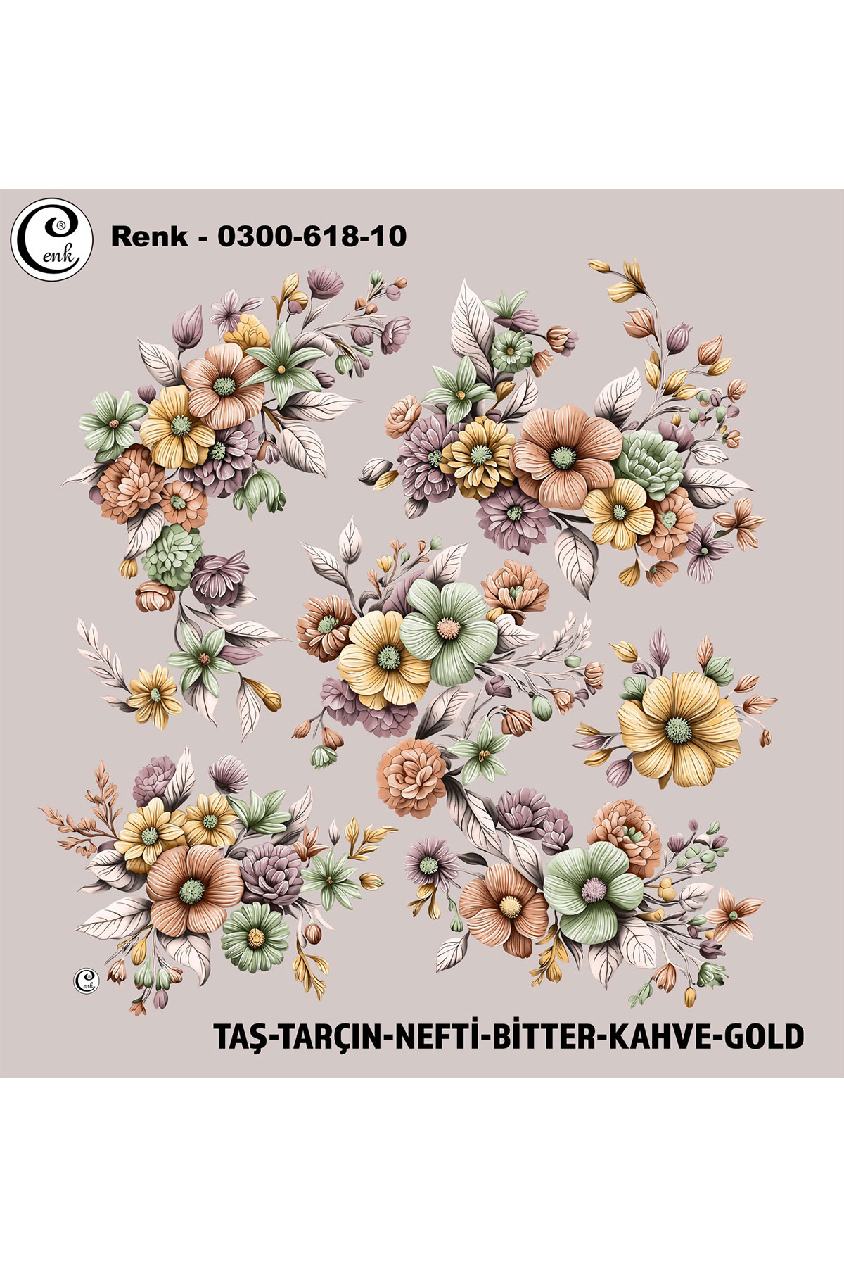 Cenk Kadın Yazma Baskılı İthal Desen 618 100x100cm - Thumbnail