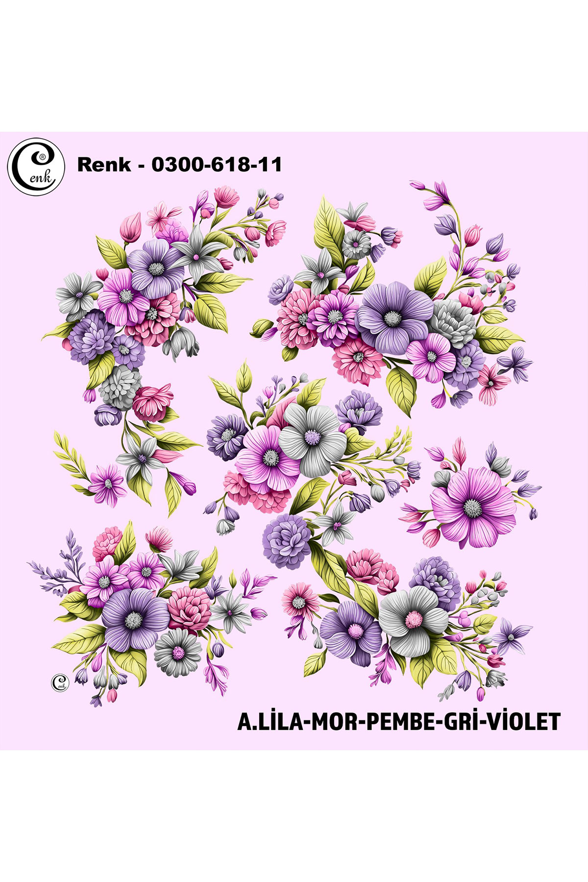 Cenk Kadın Yazma Baskılı İthal Desen 618 100x100cm - Thumbnail