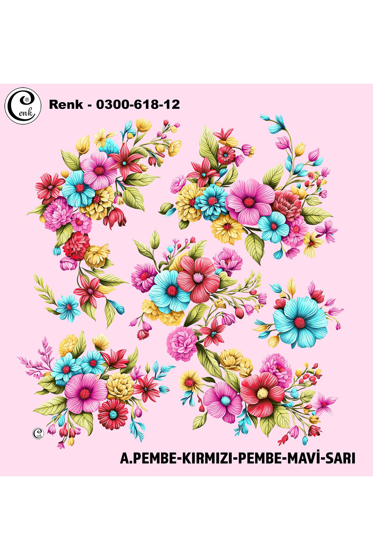 Cenk Kadın Yazma Baskılı İthal Desen 618 100x100cm - Thumbnail