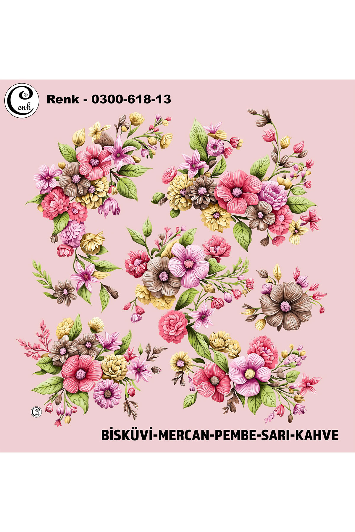 Cenk Kadın Yazma Baskılı İthal Desen 618 100x100cm - Thumbnail