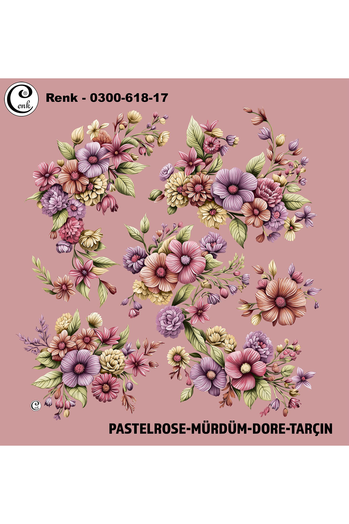 Cenk Kadın Yazma Baskılı İthal Desen 618 100x100cm - Thumbnail