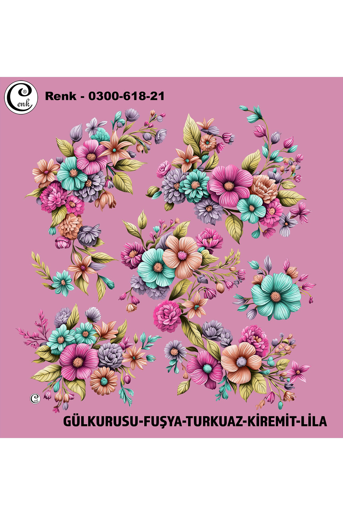 Cenk Kadın Yazma Baskılı İthal Desen 618 100x100cm - Thumbnail