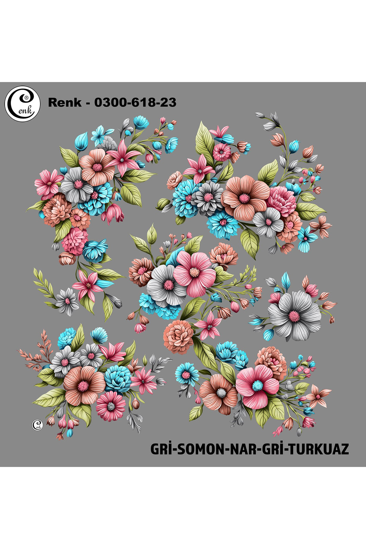 Cenk Kadın Yazma Baskılı İthal Desen 618 100x100cm - Thumbnail