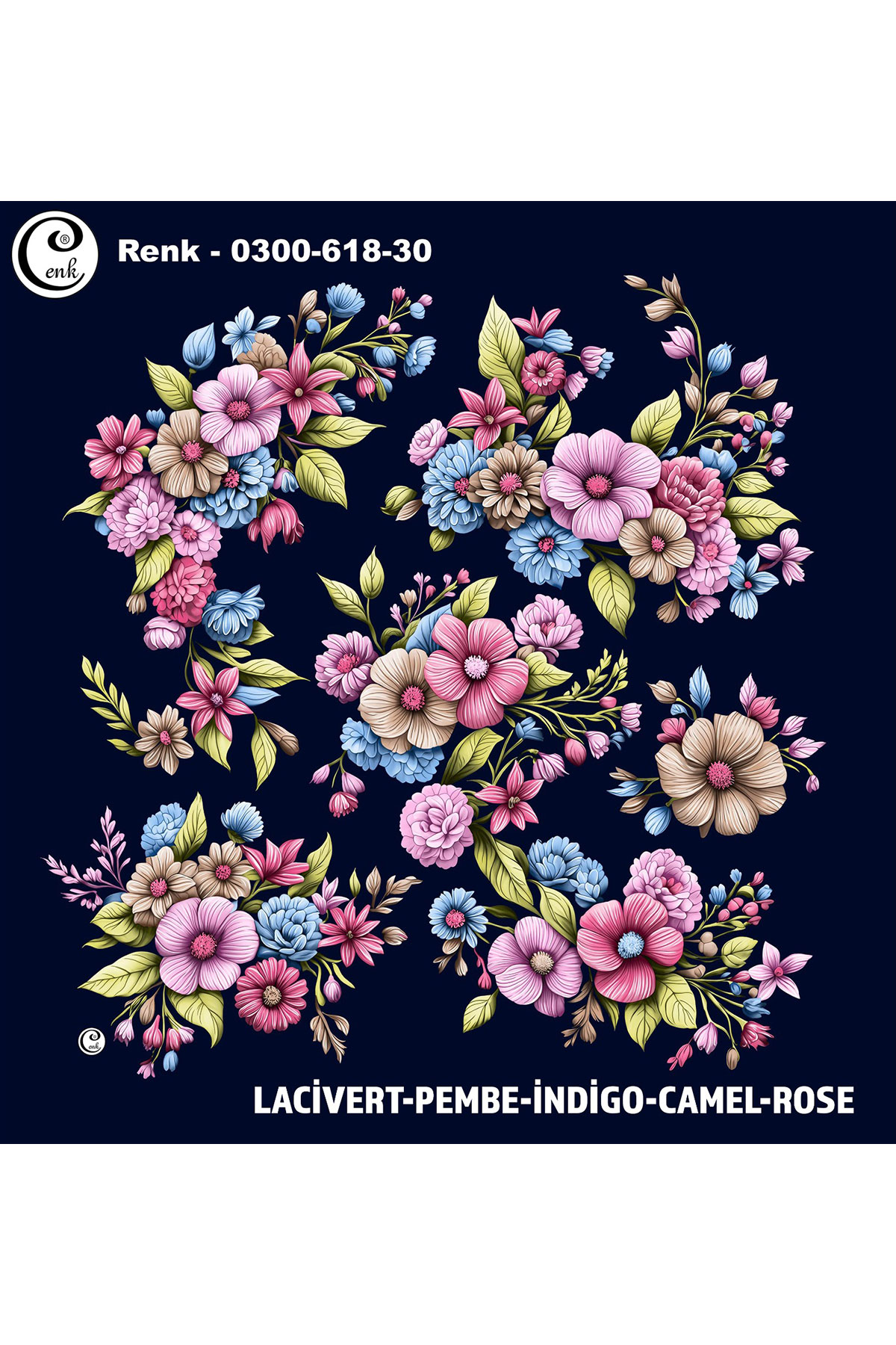 Cenk Kadın Yazma Baskılı İthal Desen 618 100x100cm - Thumbnail