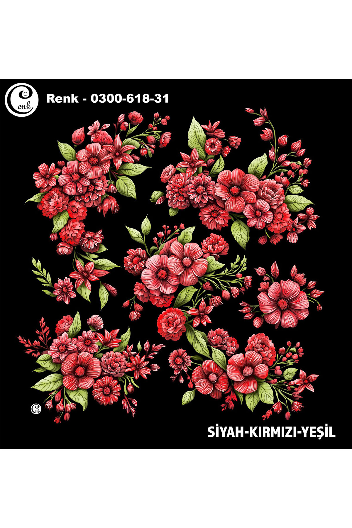 Cenk Kadın Yazma Baskılı İthal Desen 618 100x100cm - Thumbnail