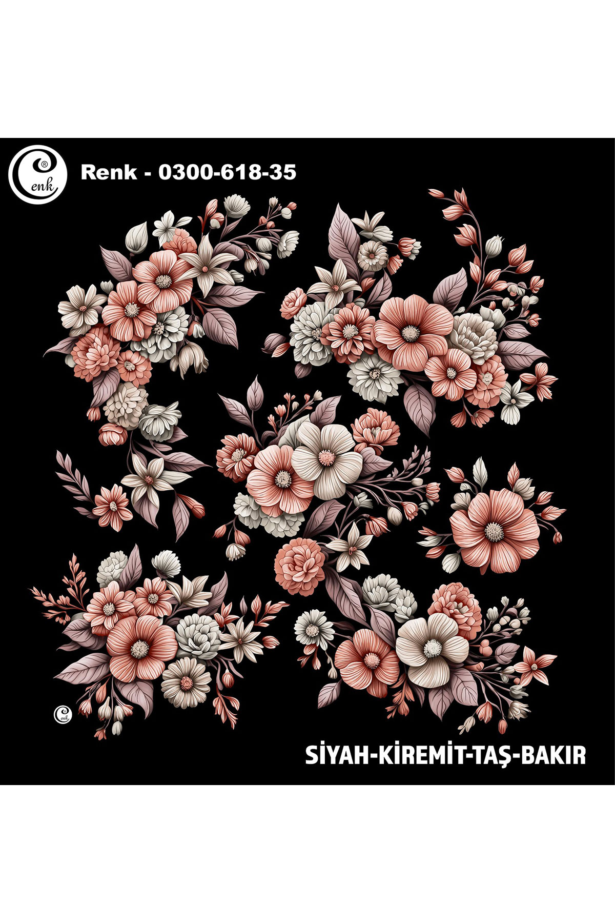 Cenk Kadın Yazma Baskılı İthal Desen 618 100x100cm - Thumbnail