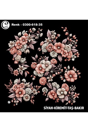 CENK YAZMA - Cenk Kadın Yazma Baskılı İthal Desen 618 100x100cm (1)