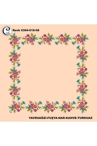 CENK YAZMA - Cenk Kadın Yazma Desen 018 Baskılı İthal 90x90 (1)
