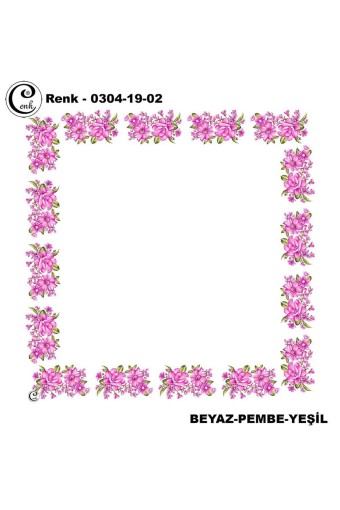 CENK YAZMA - Cenk Kadın Yazma Desen 019 Baskılı İthal 90x90 (1)