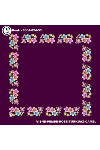 CENK YAZMA - Cenk Kadın Yazma Desen 024 Baskılı İthal 90x90