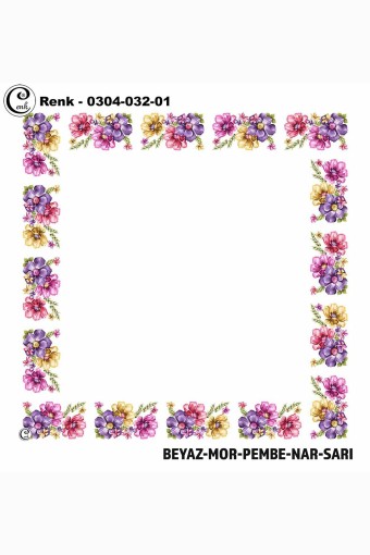 CENK YAZMA - Cenk Kadın Yazma Desen 032 Baskılı İthal 90x90