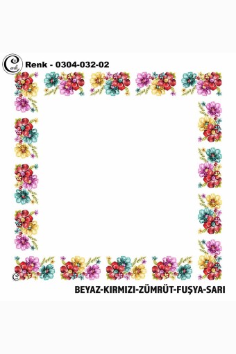 CENK YAZMA - Cenk Kadın Yazma Desen 032 Baskılı İthal 90x90 (1)