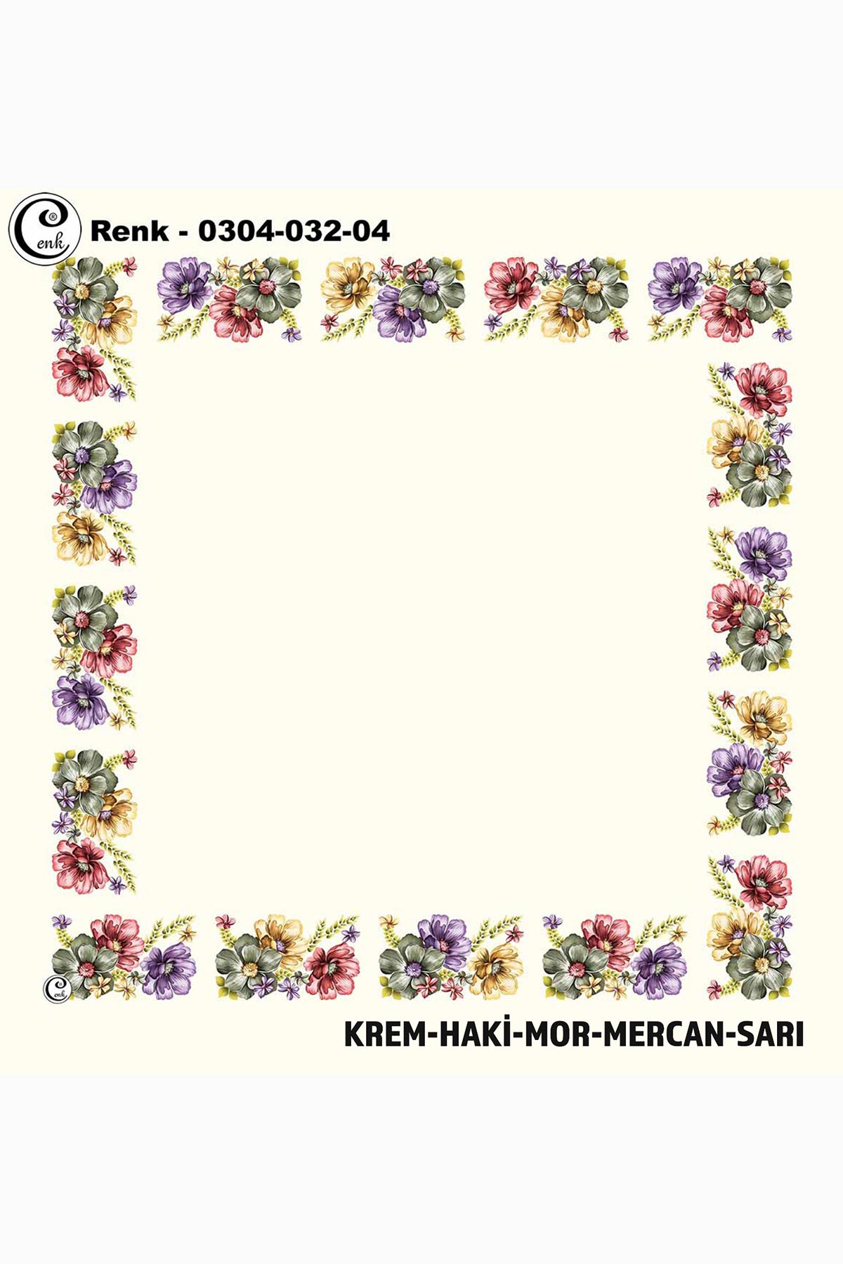 Cenk Kadın Yazma Desen 032 Baskılı İthal 90x90 - Thumbnail