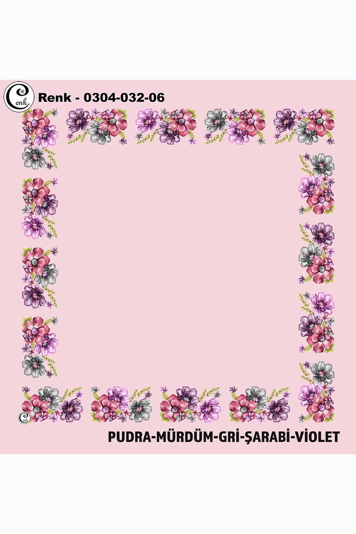 Cenk Kadın Yazma Desen 032 Baskılı İthal 90x90 - Thumbnail